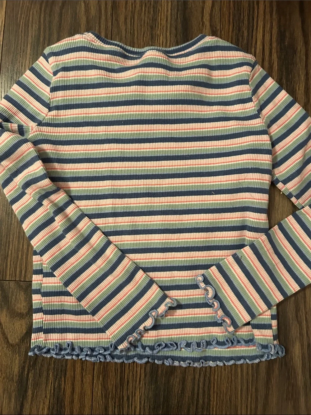 OshKosh B'gosh Pink Floral and Blue-Striped Long Sleeve Tops - 2 Pack
